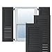 Ekena Millwork RWL15X039BLP Exterior Real Wood Pine Open Louvered Shutters (Per Pair), Black, 15"W x 39"H