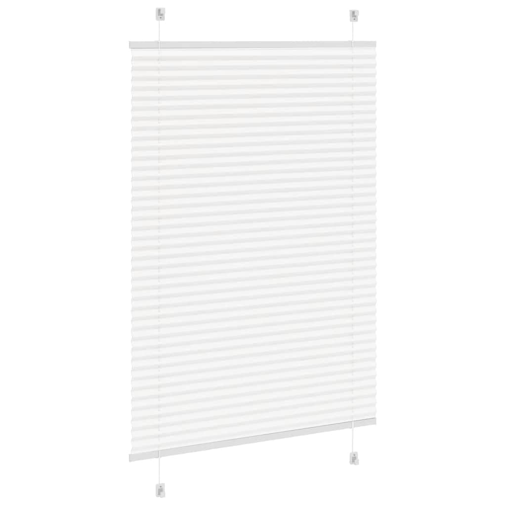 Tenda plissettata bianca, 100 x 100 cm, larghezza tessuto 99,4 cm, poliestere per finestre con protezione solare e sguardi indiscreti, larghezza pieghe, poliestere 100 x 100 cm