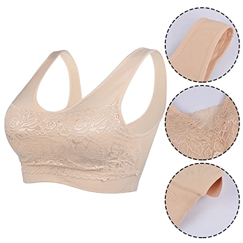 Litthing Women Sports Bra Seamless Comfortable Soft Breathable Ladies Lace Bras Removable Padded Tops Push up Underwear Packs for Yoga Fitness Exercise - Image 4
