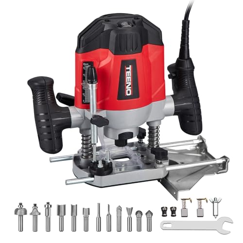TEENO FRESADORA ELÉCTRICA PROFESIONAL 1200W, CAJA CON 12 FRESAS + MALETÍN + ACCESORIOS