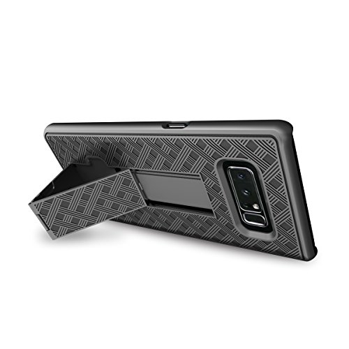 Galaxy Note 8 Case, Bekase (Tm) Hard Shell Holster Combo Matte Finish Protective Slim Case For Samsung Galaxy Note 8 With Kickstand And Locking Belt Swivel Clip (Black) #TOP3