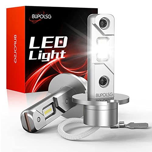 BUPOLSG H3 LED Fog Lights Bulb 6500K Xenon White,360% Extremely Brighter Fog Light Bulbs CSP Chips Bright,24W New Upgrade led Cars & Trucks Headlights Bulbs for DRL High/Low Beam [Pack of 2]