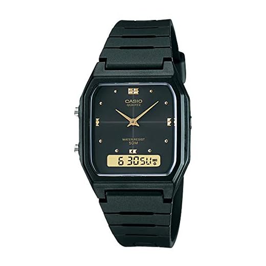 Casio AW48HE-1AV Men's Black Resin Band Analog Digital Dual Time Zone Watch