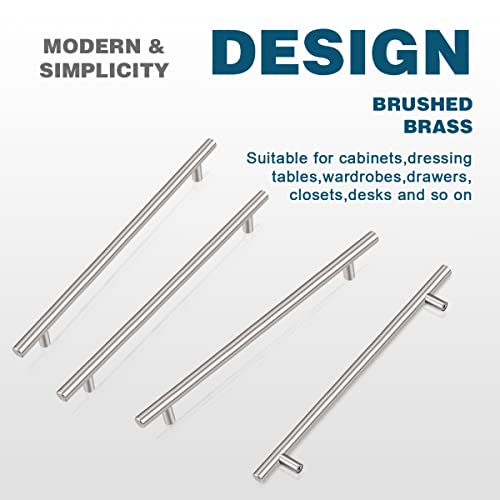 PinLin 5 Pack Cupboard Handles 160mm Hole Spacing Brushed Nickel ...