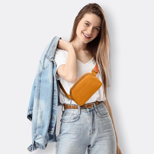 Image of JSJ Mini Fanny Pack for Women & Men,Valentines Day Gifts for Girls Teens Kids Daughter Sister Her,Trendy Stuff Crossbody Bags Cute Everywhere Belt Bags. (Orange)
