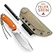 Produktbild Wolfgangs AMBULO Outdoor-Messer mit Kydex Holster - Aus einem Stück D2 Stahl gefertigt - Inklusive Feuer-Starter und Notpfeife (Orange)