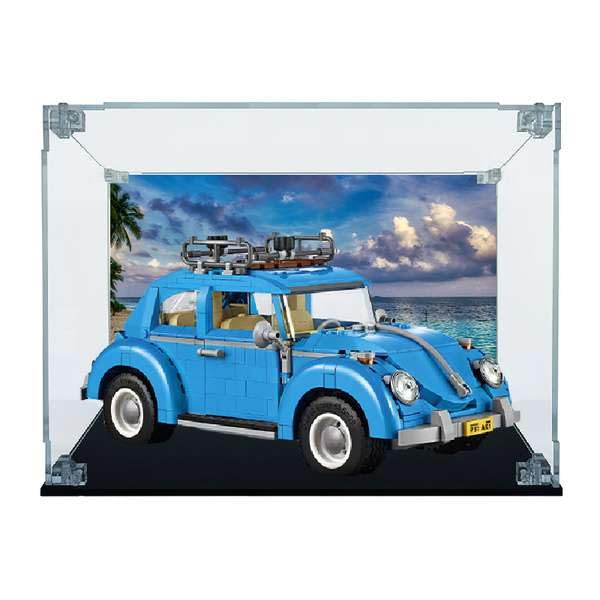 La teca in Plexiglass su misura compatibile con Maggiolino Volkswagen LEGO 10252