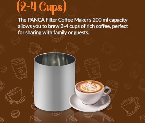 Image of Stainless Steel South Indian Filter Coffee Maker - 200ml, 2-4 Cup Capacity, Traditional Drip Brewer for Authentic Filter Kaapi - Durable, Easy to Use & Clean
