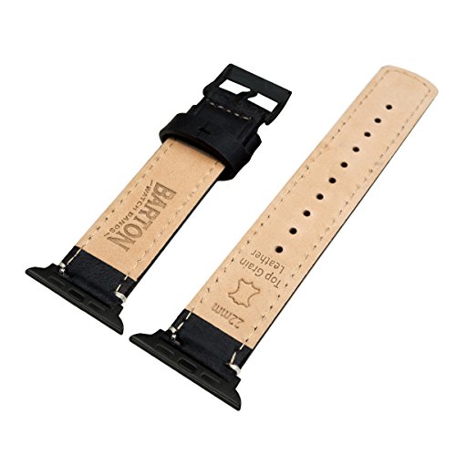 Image of BARTON WATCH BANDS - Top Grain Leather Watch Bands Compatible with Apple Watch Models - 1, 2, 3, 4, 5, 6, 7, 8, 9, 10, SE, Ultra & Ultra 2