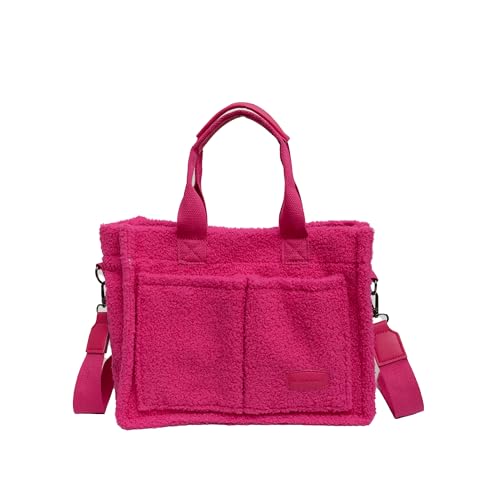Image of Cherry Tote Bag for Women Canvas Patched Purse Cute Shoulder Bag Multi-Pocket Satchel Handbag for work travel