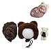 RUZHILING 3PCS Newborn Photography Prop Outfit Baby Photo Wrap Swaddle Blanket Bear Hat