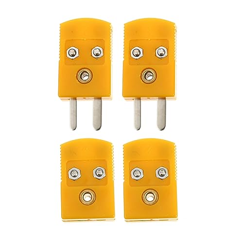 Balacoo Thermocouple Connector Thermocouple Wire Connector- Case K Type Thermocouple Thermocouple Cable Connector Adapter Type K Plugs Temperature Probe 4pcs Thermocouple Plug