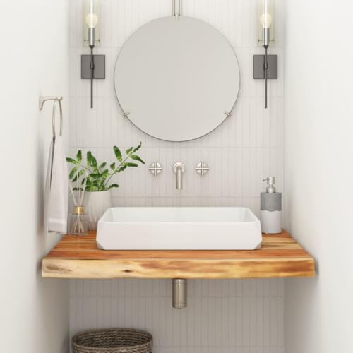 Genérico Encimera de baño Rectangular Madera Maciza Acacia 80x60x2,5 cm,Mobiliario,Accesorios para mesas,Tableros para mesas-370260