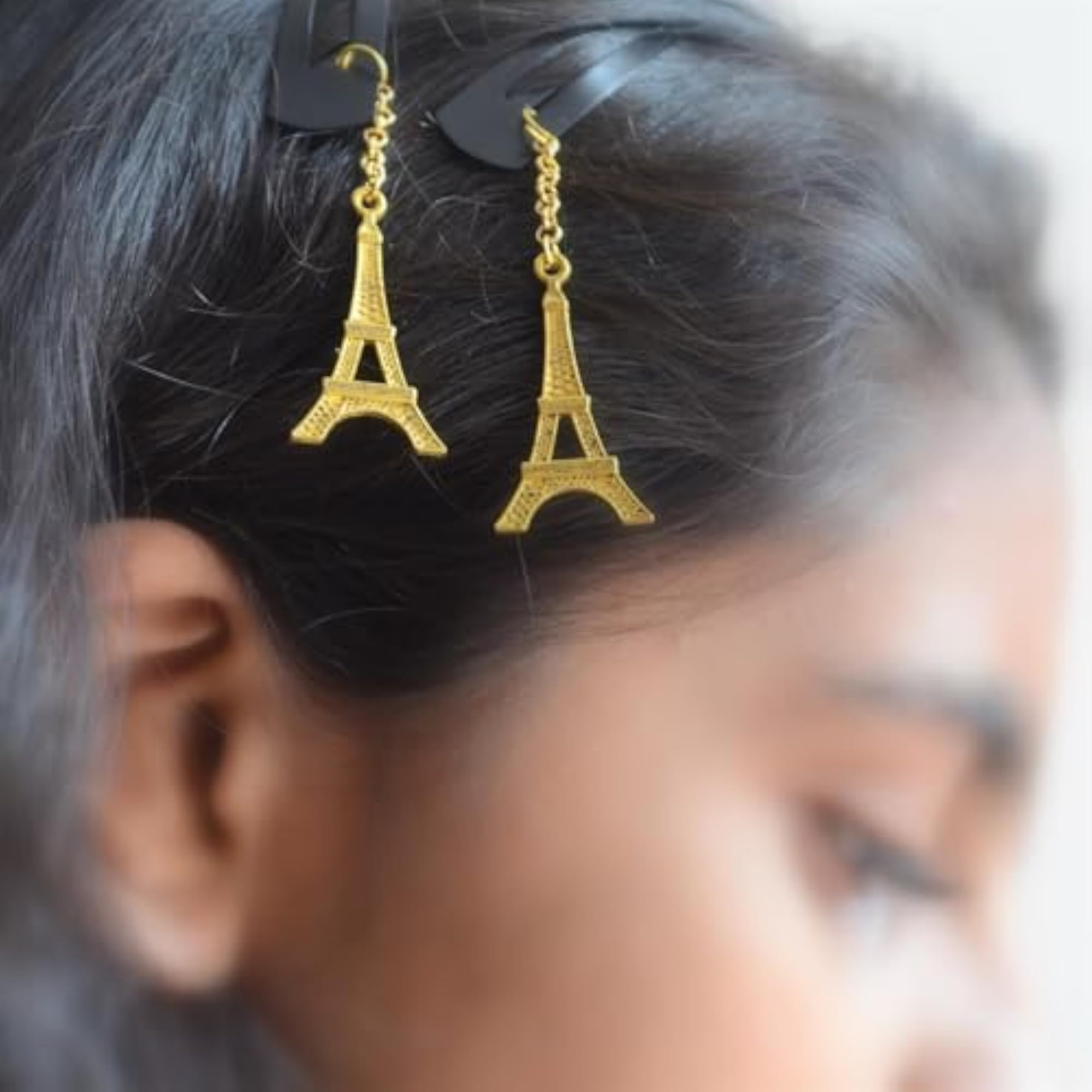 Pretty Ponytails Gold Paris Eiffel Tower Hair Clips Set