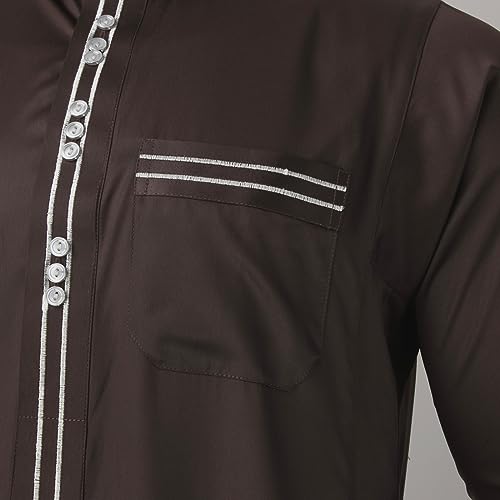 Kaftán abaya de manga larga para hombre y túnica de oración árabe tradicional 7