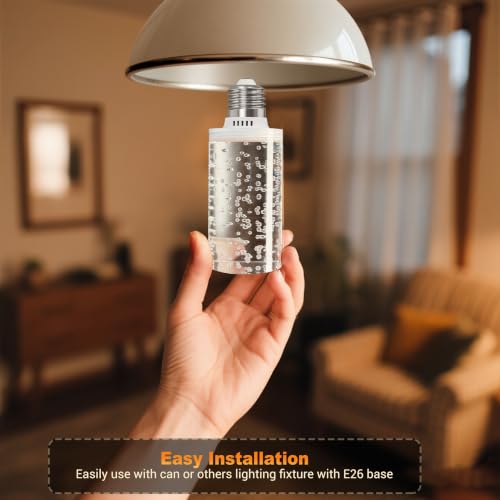 Image of JandCase LED Bulb, 5W, 3000K, 500LM Dimmable E26 Acrylic Bubble Bulb | Ceramic Base, Suitable for E26 Lighting Fixtures Including Chandeliers, Wall Sconces, Table Lamps, and Vanity Lights