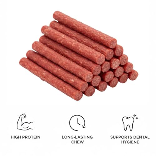 Image of PETS EMPIRE Munchy Stix Dog Treats, Chicken | Mutton Flavour Chew Sticks | Healthy Reward Treats for Dogs | High Protein Daily Chews (500 G, Mutton, Pack of 1)