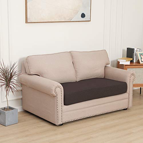 Image of Easy-Going Stretch 1 Piece Loveseat Couch Cushion Cover for Sofa