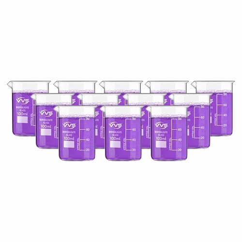 Image of VVS Borosilicate Glass Beaker 100ml pack of 12 of For School College, Lab Laboratry and professional use