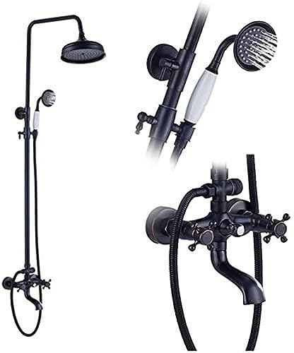 Robinet de baignoire cascade bronze noir mitigeur douche 5 trous - 2