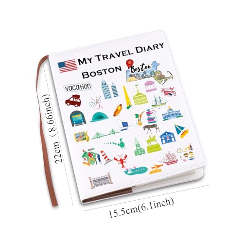LQRI Boston City Travel Leather Notebook Boston Vacation Trip Gift Boston Traveler Gift Traveling Lo