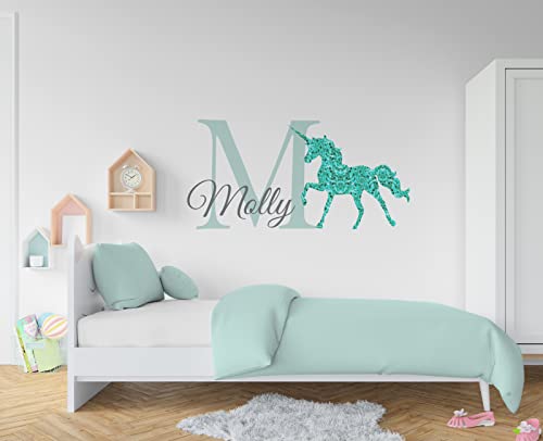 Vinilo decorativo unicornio para pared habitación niña miniatura 3