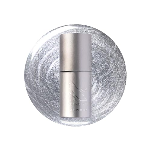 Olive & June Gel Nail Polish | Hema Free | UV LED Nail Lamp Needed | Long Lasting Formula | Up to 21 Days of Wear | Damage-Free Removal | Salon-Quality Manicure Pedicure at Home|Cosmic Silver Metallic
