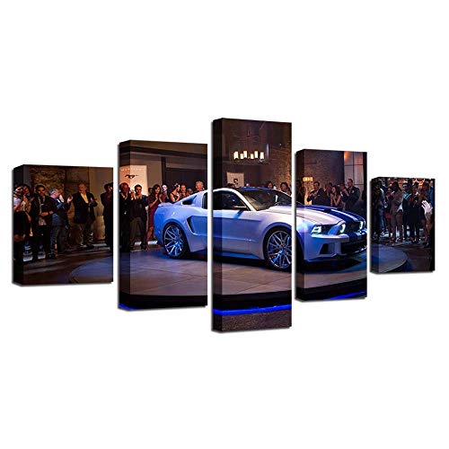 Impression sur toile 5 pieces tableau mural photo motif voiture pour home décor moderne