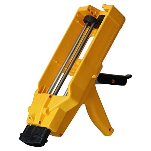 Dual-Component Caulking Gun,Dual Cartridge Gun with Comfort Grip,Manual Adhesive Applicator Gun for Epoxy,Acrylic,Polyurethane,Silicone,Polyester Cover