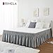 RIMELA Grey Queen Size Bed Skirt 15 Inch Drop,Elastic Bed Skirting, Light Gray Bedskirt for Adjustable Bed Base and Frame, Lightweight Wrap Around Dust Ruffle