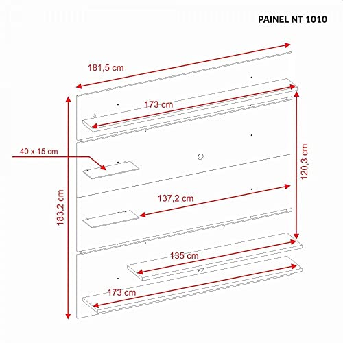 Painel para Tv até 60 Polegadas Nt 1010 Notável Móveis Freijó Trend/off White
