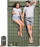 Double Camping Sleeping Pad, Elegear CumbreX™Self Inflating Sleeping Mats 4" with Pillow Built-in Foot Pump, Inflatable Camping Mattress Compact for Tent, Cot Backpacking, Hiking, Camping,Travel,Green