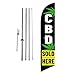 CBD Sold Here Advertising Feather Banner Swooper Flag Sign with 15 Foot Flag Pole Kit and Ground Stake