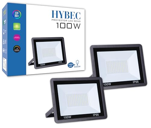 CLAR Foco LED Exterior 100W Pack 2 Luces Impermeables