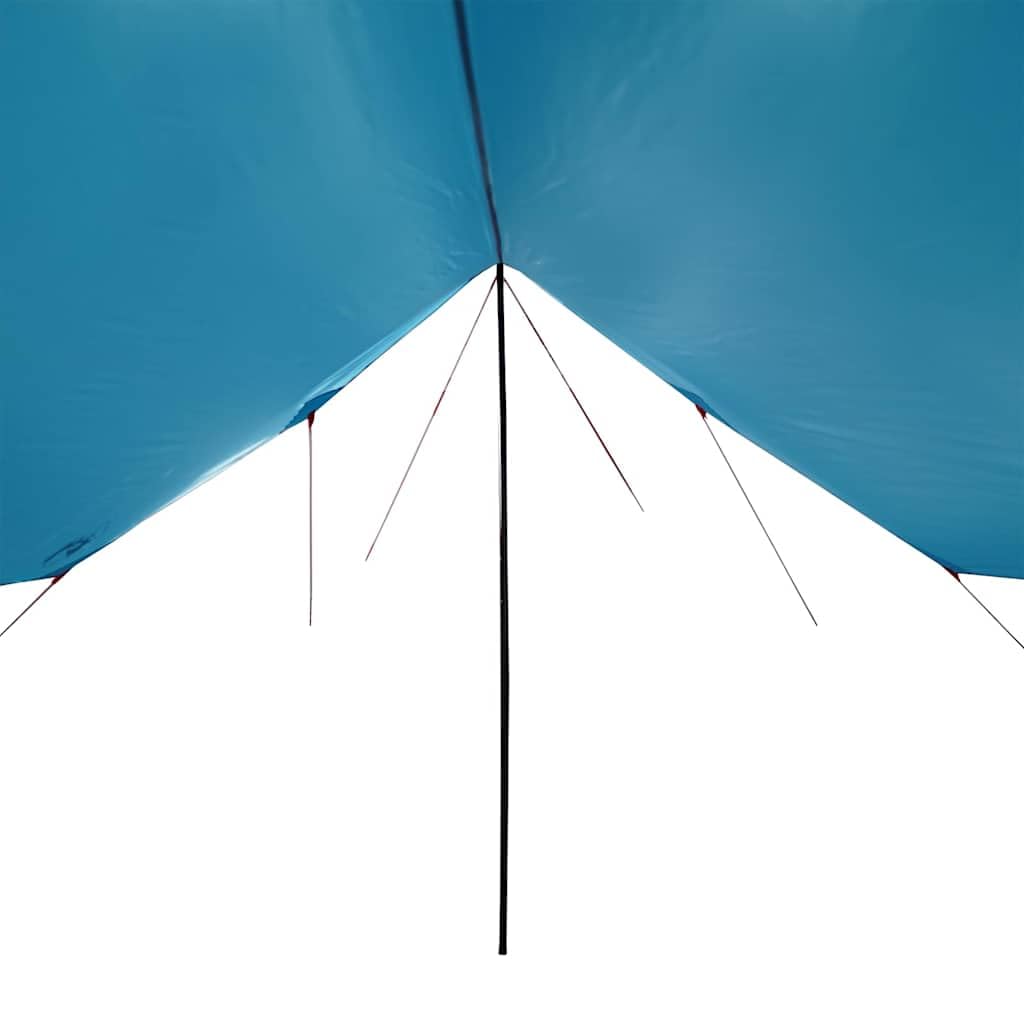 Tarp niebieska plandeka kempingowa TAFT z powłoką PU i oczkami, uniwersalna jako zadaszenie namiotu, plandeka podłogowa do trekkingu i aktywności na świeżym powietrzu, 460 x 305 x 210 cm