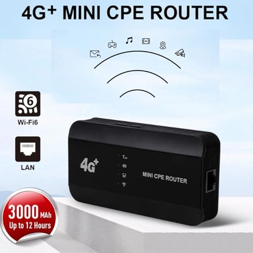 Image of AMONIDA Portable 4G LTE WiFi Hotspot Router, 300Mbps High Speed with RJ45 & USB C Port, 10 Device Connections, 3000mAh Battery for Travel, Laptop, Mobile Devices