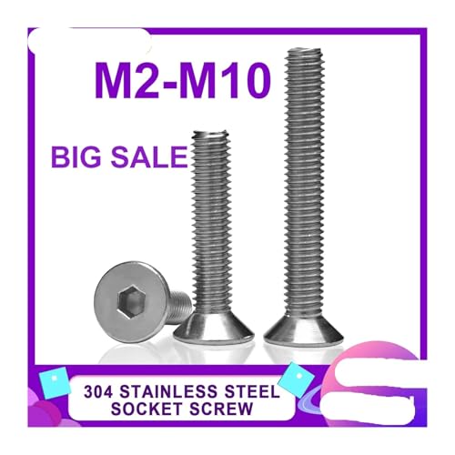 Vis tête fraisée M6 150mm acier inoxydable 304 pour assemblage métal - 2