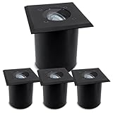 SSC LUXon JUAVI spot encastrable rond extérieur IP67 orientable et carrossable GU10 en argent   Éclairage de sol 230 V pour jardin, terrasse et allées