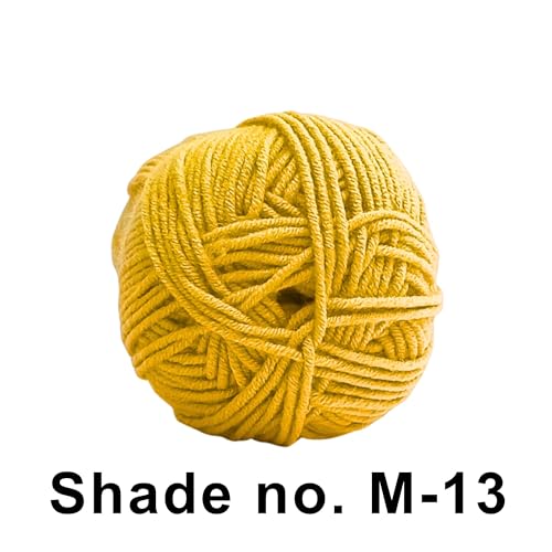Image of VCR 4ply Yellow Mellow Yarn, 100 Grams Hank, 190 Meters Length, Acrylic Ball for Crochet and Knitting, Soft Crosia Threads, Pack of 1 Yarn, Suitable for DIY Crafts