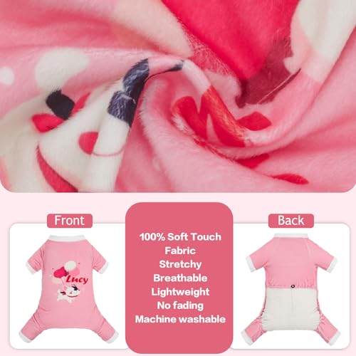 Image of CuteBone Soft & Stretchy Dog Pajamas Lucy - Cozy Pet Jammies Breathable Jumpsuit for Small Dogs - All-Season Comfy Outfit Easy-On Pullover Design - Keeps Pets Warm & Comfortable P338L