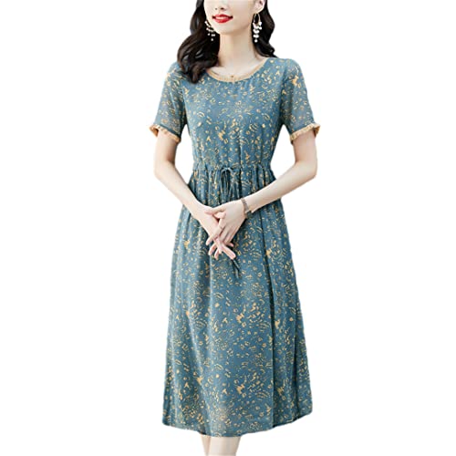 Robe longue sans manches femme motif imprimé floral bohème col en V XL