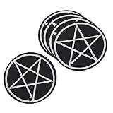 Onsinic Pentagramm-Patch 5pcs Selbstklebendes Eisen Auf Tuch Aufkleber Armbandabzeichen Nähen Sie Sich Für Kleidung Hutbeutel, Schwarz, 2,32 Zoll