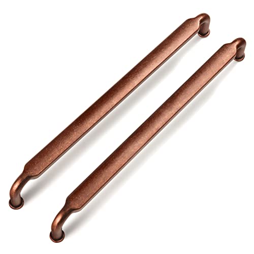 Goo-Ki 6 Pack 10 Inch （256mm） Hole Center Cabinet Pulls Antique Copper Zinc Alloy Kitchen Drawer Pulls Drawer Handles 10.45 Inch Length 2202-AC-256