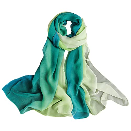 Silk Like Long Scarf Women's Floral Prints Lightweight Large Long Neck Scarves and Wrap