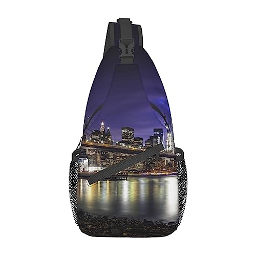 Sling bag New York imprimé noir contre l'encombrement en voyage actif