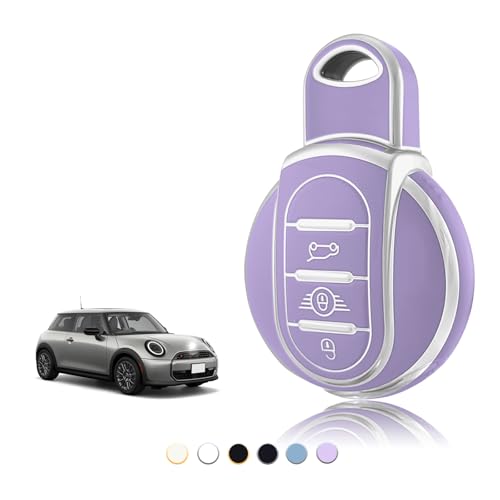 TOOMUME Coque Clé TPU, Etui Clé Étui Clé Adapté pour BMW Mini Cooper One/S/D/SD/SE Clubman Countryman Cabrio F54 F55 F56 F57 F60 R55 R56 R57, Couvre Clef...