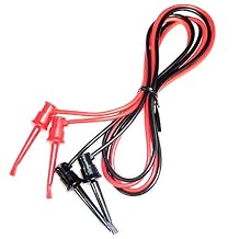EX ELECTRONIX EXPRESS IC Hook to IC Hook Mini Grabber Test Lead Set, Includes 1 Red and 1 Black, 36 Inch Length