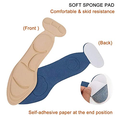 Image of Heel Cushion Inserts for Women - Soft Sponge Shoe Pads for Loose Shoes, Arch & Metatarsal Pain Relief, Comfort Insoles for High Heels (Fits Women 4.5-9.5, Beige)