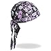 Hot Leathers HWH1078-4504 Sugar Skull Head Wrap (Black, OSFM)