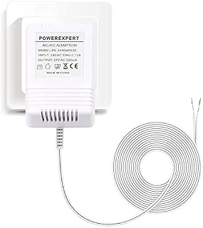 Umelee Doorbell Transformer, 24V 500mA Power Supply with 8m/26ft Long Cable, Compatible with Ring Video Doorbell & Thermostats (White)